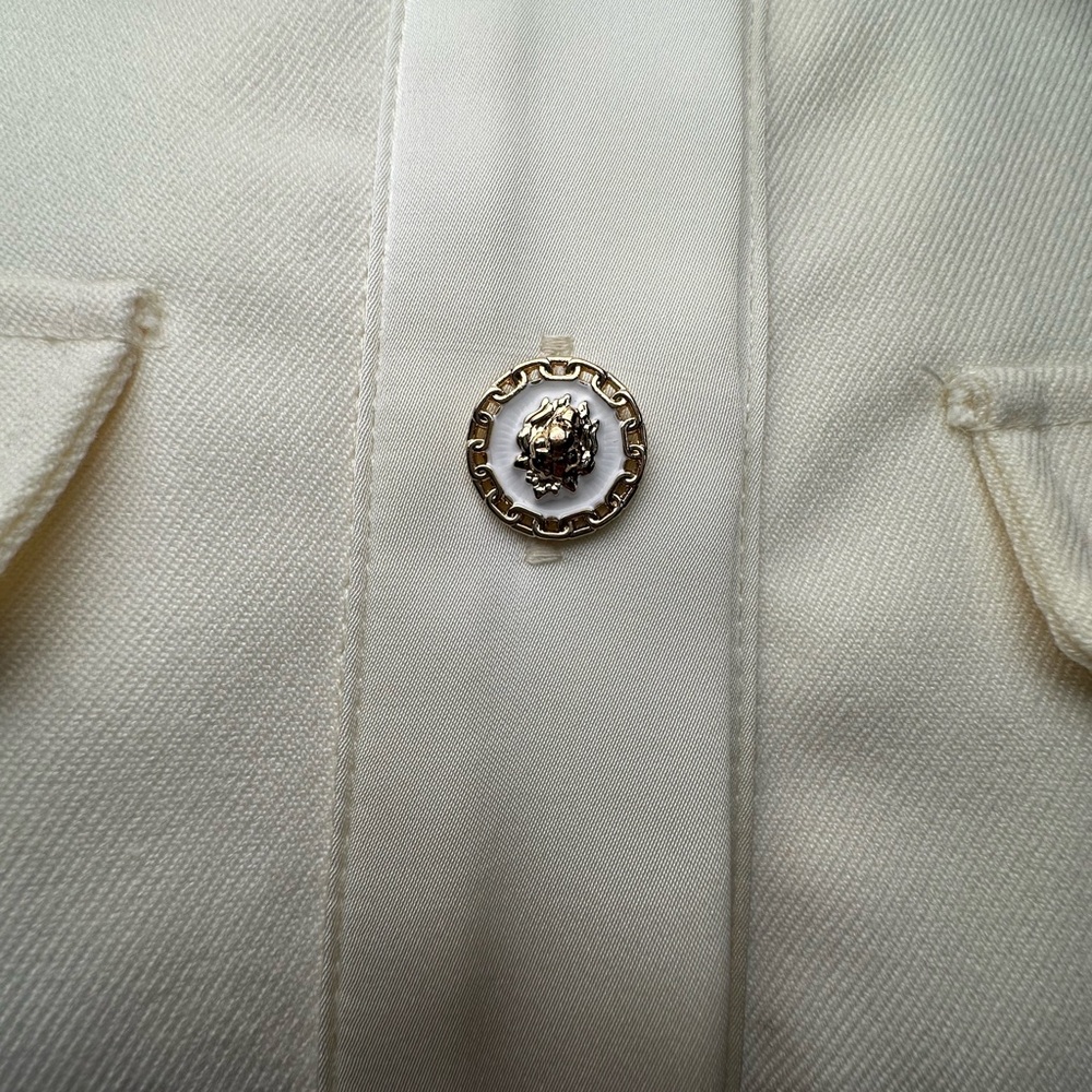 Chic Cream Cropped Jacket With Ruffle Sleeves - image 4